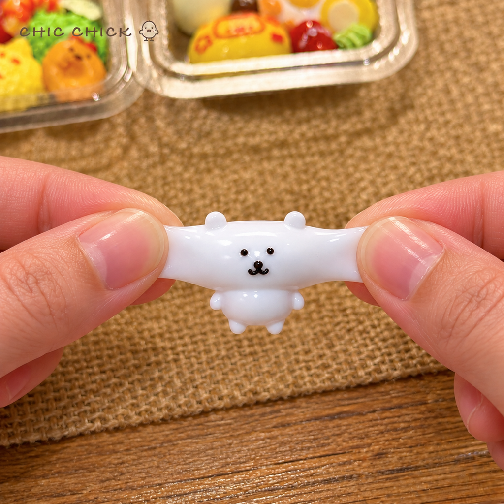 Tiny Bear Bento Squishy Charm stretch demonstration